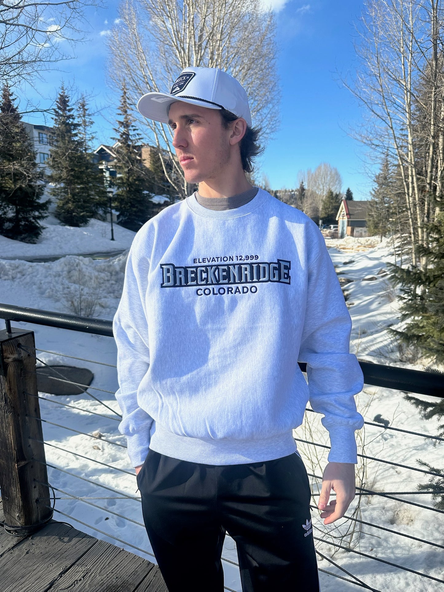 White Breck Cap W/ Black Rope
