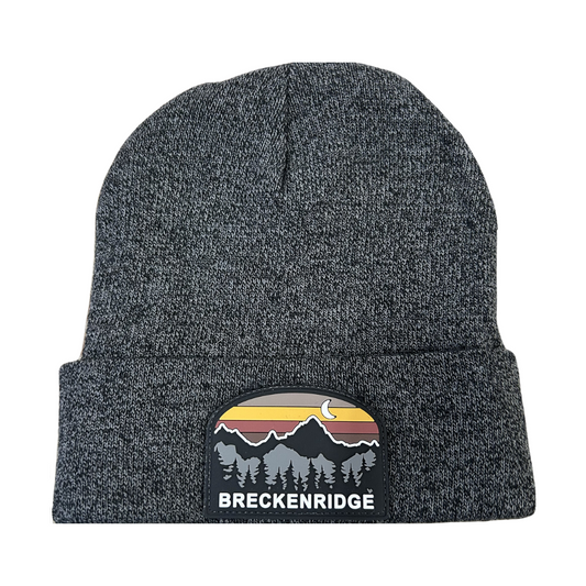 Breck Arched Beanie | Grey Beanie with rubber Patch | Shop Breck Hat Co.