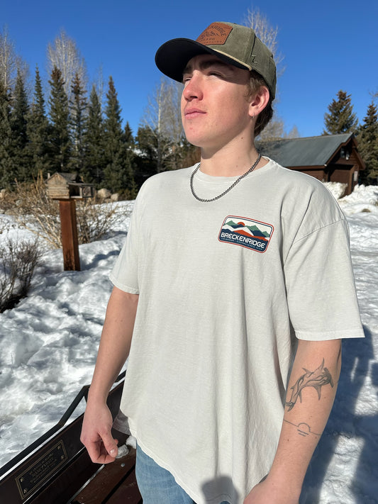 Breck Mountain Tee- Cement | Breck Mountains T Shirt | Mountain Outline T Shirt | Breckenridge T Shirt | Shop Breck Hat Co