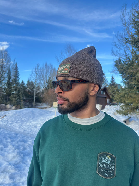 Brown Marbled Breckenridge Beanie | Rubber Patch Breck Beanie | Brown Breck Beanie | Shop Breck Hat Co