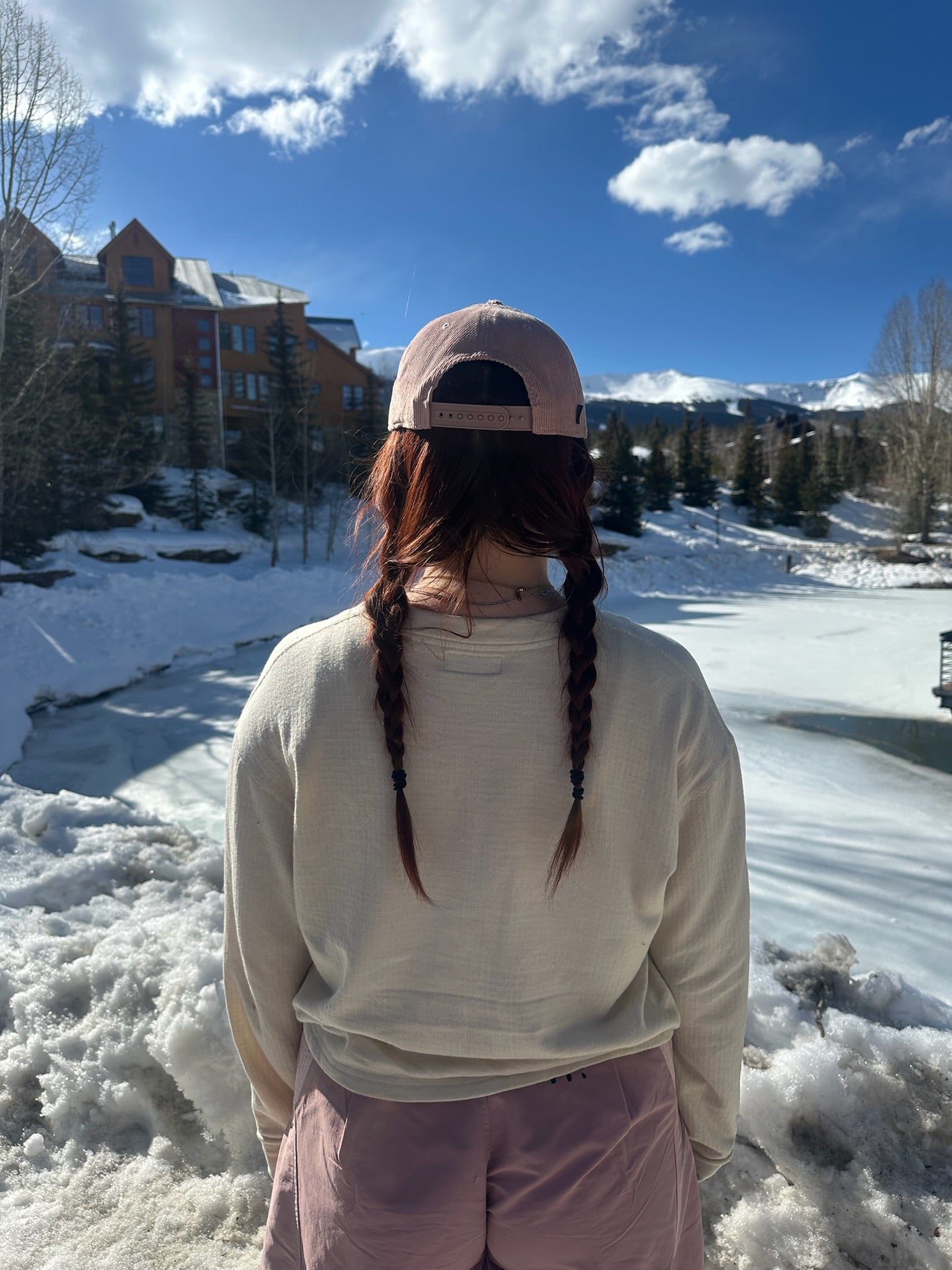 Corduroy Cap W/ Leather Patch- Dusty Rose | Rose Breckenridge Cap | Corduroy Pink Breck Hat | Leather Patch | Shop Breck Hat Co