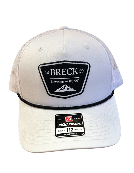 White Breck Trucker Cap With Black Rope